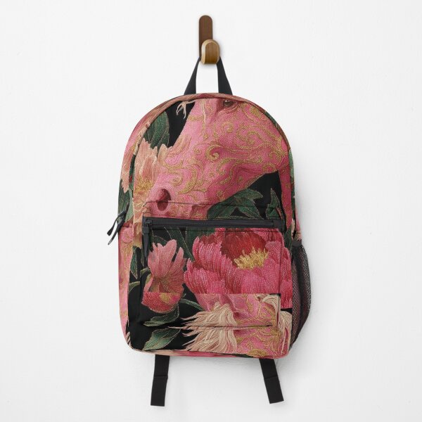 Item preview, Ornate Pink Horse with Peonies – Elegant Floral Fantasy Art designed and sold by velvetskyco.