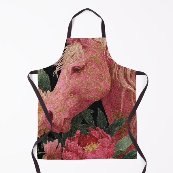 Item preview, Ornate Pink Horse with Peonies – Elegant Floral Fantasy Art designed and sold by velvetskyco.
