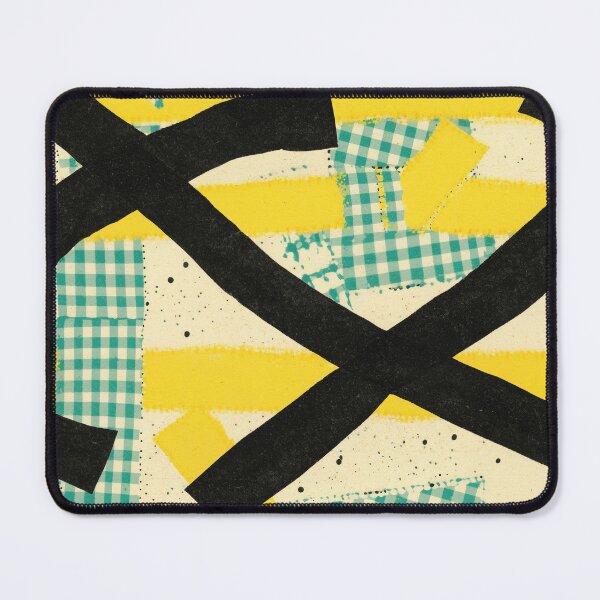 Item preview, Teal Gingham Abstract Collage Pattern designed and sold by bubblegoth.