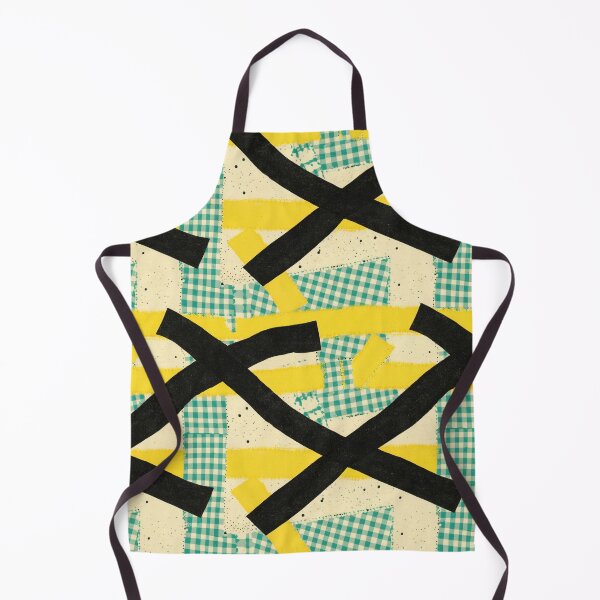 Item preview, Teal Gingham Abstract Collage Pattern designed and sold by bubblegoth.