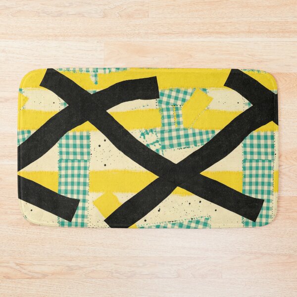 Item preview, Teal Gingham Abstract Collage Pattern designed and sold by bubblegoth.