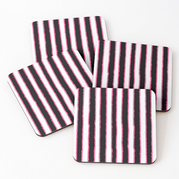 Item preview, Pink Black White Vertical Stripes designed and sold by bubblegoth.