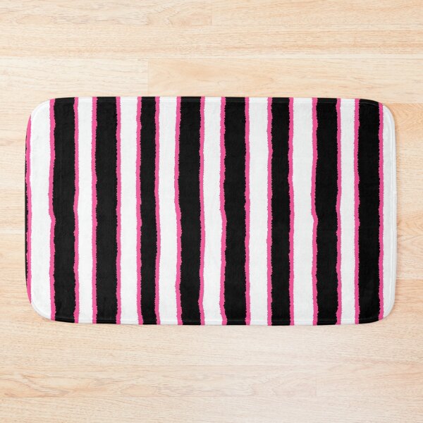 Item preview, Pink Black White Vertical Stripes designed and sold by bubblegoth.