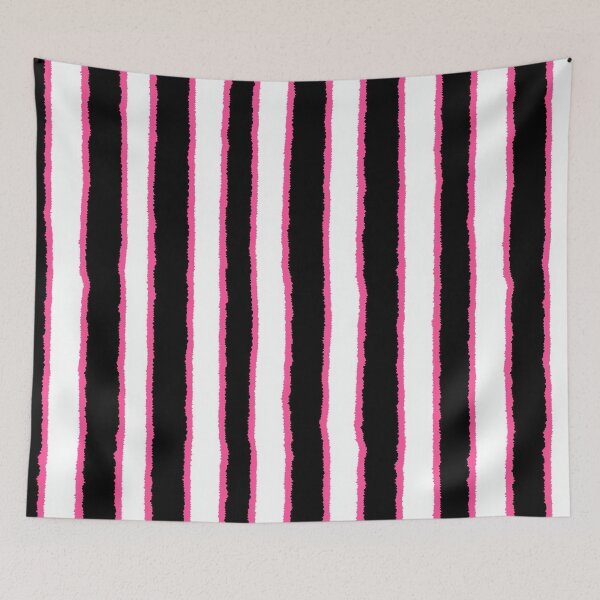 Item preview, Pink Black White Vertical Stripes designed and sold by bubblegoth.