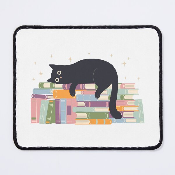 Item preview, Black cat on book pile designed and sold by OHBOY! Handmade.