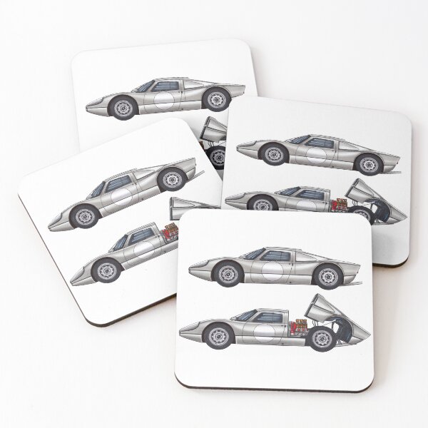 Item preview, Exclusive drawing legendary germany silver sport cars 904/6 Carrera GTS Coupe Targa Florio with flat air cooled engine designed and sold by Cars23.
