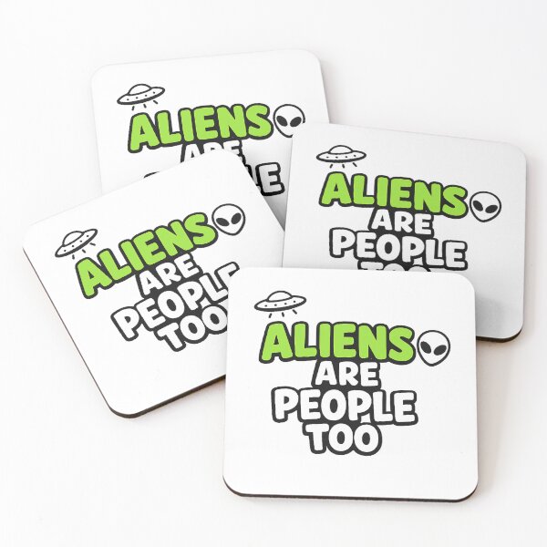 Item preview, Aliens Are People Too Funny UFO Extraterrestrial Humor Alien Face Space Lover Sci-Fi Fan  designed and sold by The Junto Shop.