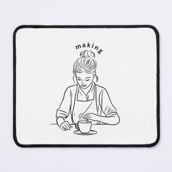 Item preview, Coffee Lover Aesthetic Line Art | Making Coffee Girl Illustration | Minimalist Barista Lifestyle Design designed and sold by SOLIORA ATELIER.