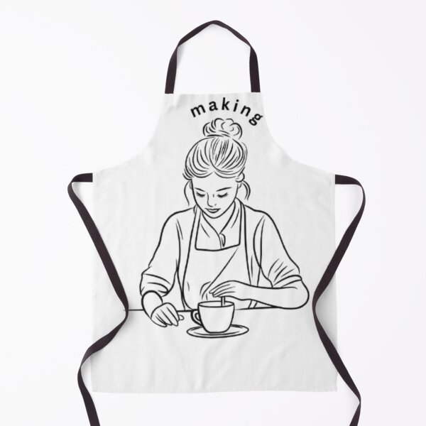 Item preview, Coffee Lover Aesthetic Line Art | Making Coffee Girl Illustration | Minimalist Barista Lifestyle Design designed and sold by SOLIORA ATELIER.