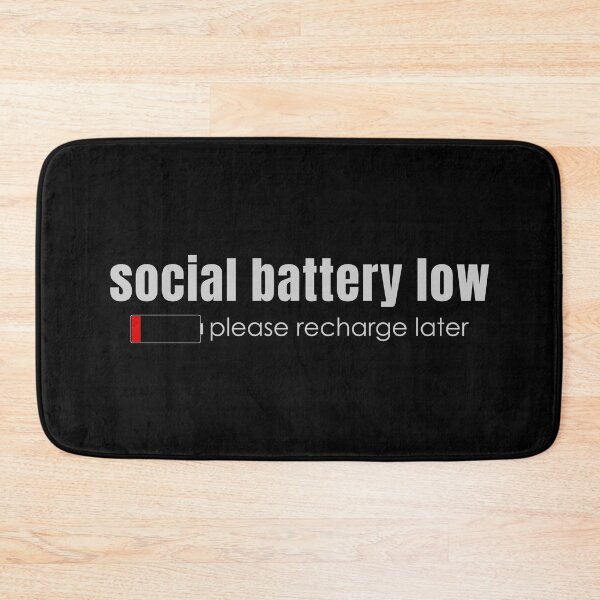 Item preview, Social Battery Low Minimal Introvert Quote | Please Recharge Later Funny Introvert Design designed and sold by PixelPlush.