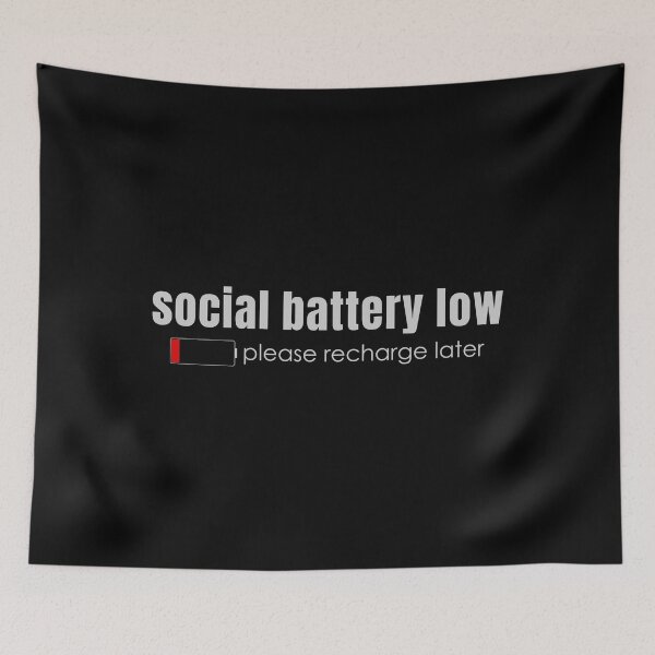 Item preview, Social Battery Low Minimal Introvert Quote | Please Recharge Later Funny Introvert Design designed and sold by PixelPlush.