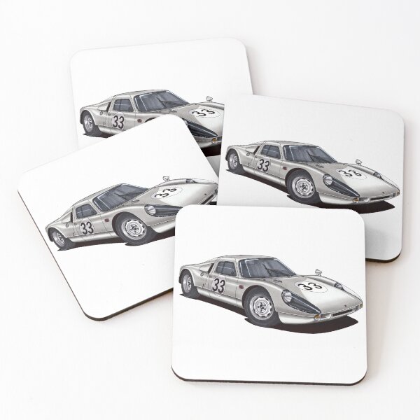 Item preview, Exclusive drawing legendary silver sport car 904/6 Carrera GTS Coupe Targa Florio with flat air cooled engine designed and sold by Cars23.