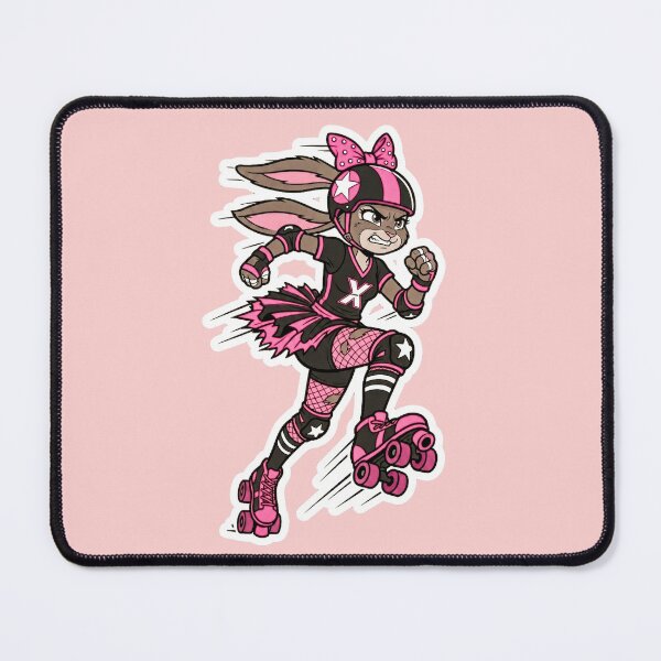 Item preview, Pink Punk Punk Roller Derby Bunny – Aggressive Kawaii Rebel Skater Girl Bunny designed and sold by Golden Chaos.