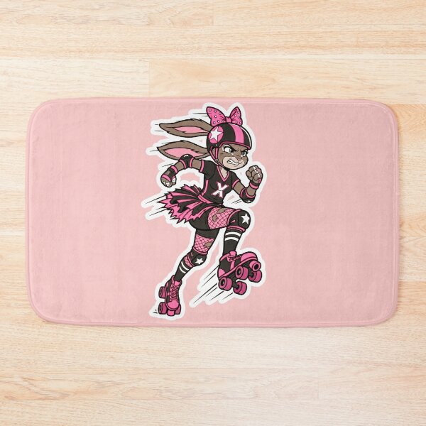 Item preview, Pink Punk Punk Roller Derby Bunny – Aggressive Kawaii Rebel Skater Girl Bunny designed and sold by Golden Chaos.