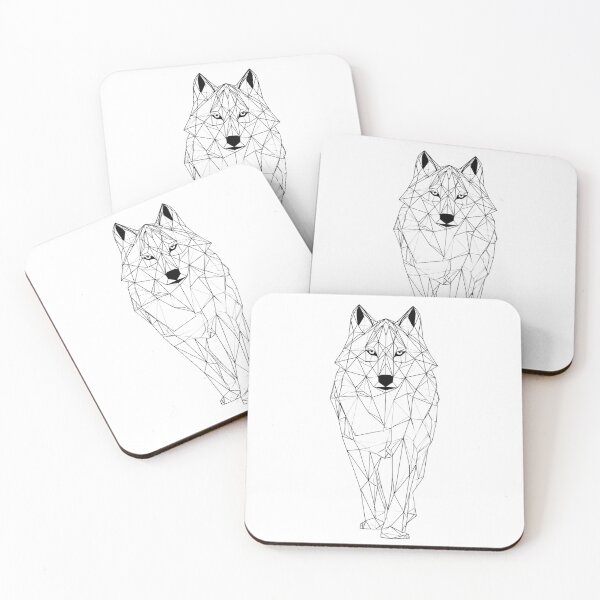 Item preview, Howling Wolf Geometric Line Art | Minimalist Black and White designed and sold by TypoArtPrints.