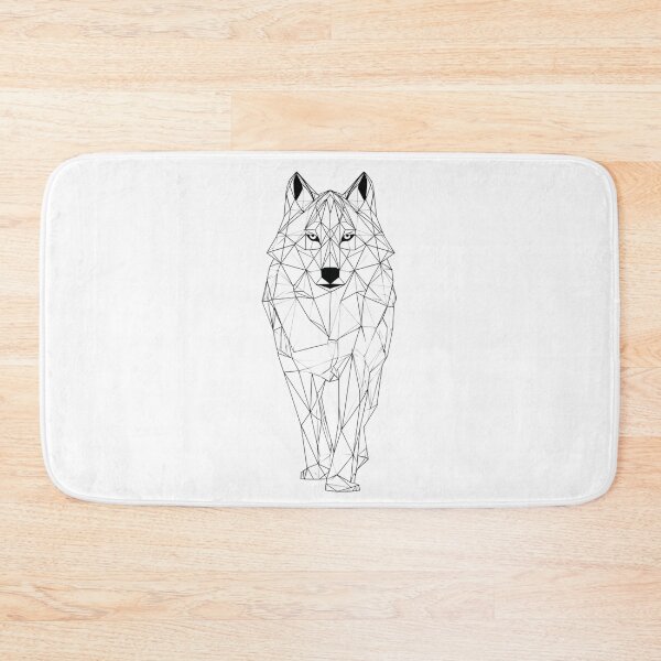 Item preview, Howling Wolf Geometric Line Art | Minimalist Black and White designed and sold by TypoArtPrints.