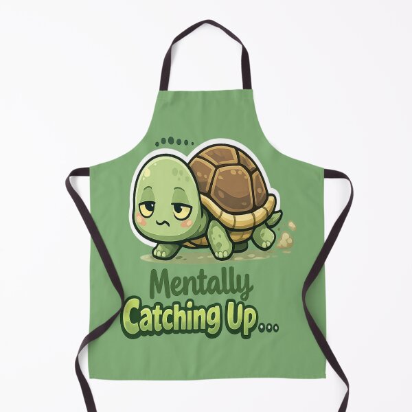 Item preview, Mentally Catching Up Funny Turtle Cute Lazy Humor Meme T-Shirt Sticker Design designed and sold by BabyStark.