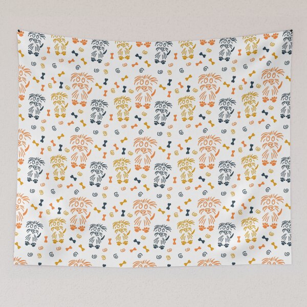 Item preview, Cute scruffy dog transparent seamless repeating pattern designed and sold by SeamlessDsign.