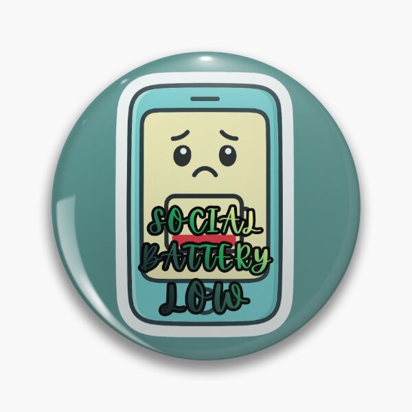 Item preview, Social Battery Low Introvert Mood Cute Phone Sticker designed and sold by LumereAndCoeur.