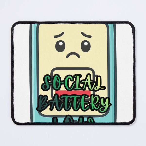 Item preview, Social Battery Low Introvert Mood Cute Phone Sticker designed and sold by LumereAndCoeur.