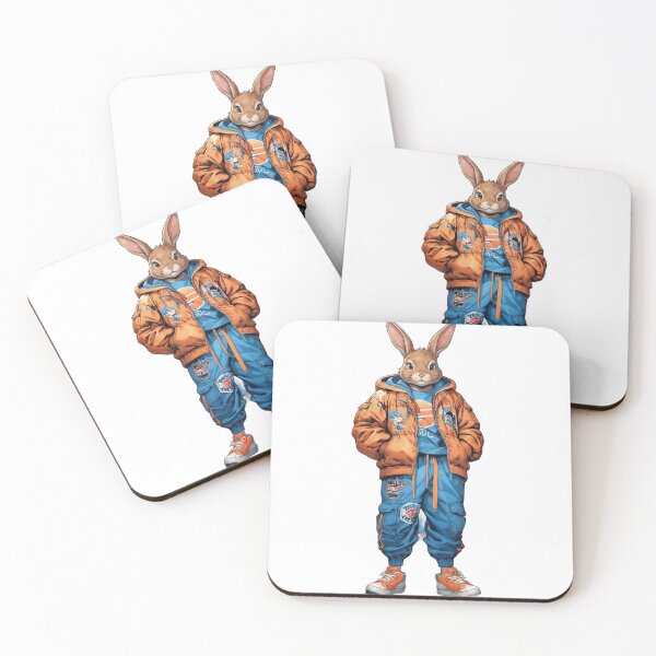 Item preview, Hyper-Hop: Retro Streetwear Bunny Mascot designed and sold by gx2028.