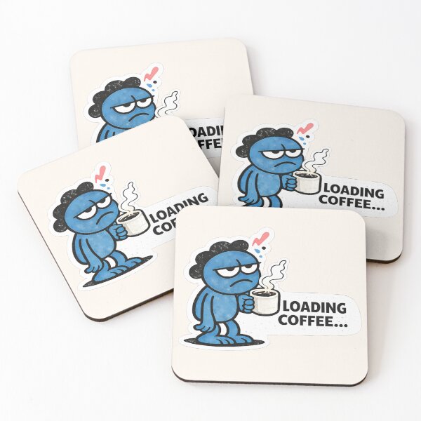Item preview, Loading Coffee Sticker – Funny Morning Caffeine Humor Design designed and sold by lnewlfuk.
