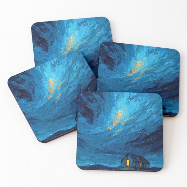 Item preview, Starry Night Lonely House Van Gogh Inspired Painting designed and sold by PetalJoseph.