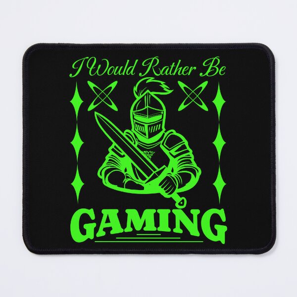 Item preview, I Would Rather Be Gaming  Neon Green RPG Knight Graphic designed and sold by Abaseen.