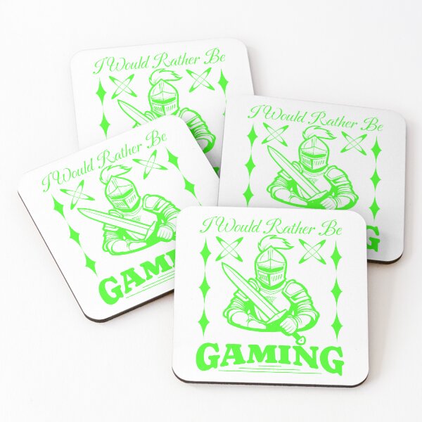 Item preview, I Would Rather Be Gaming  Neon Green RPG Knight Graphic designed and sold by Abaseen.