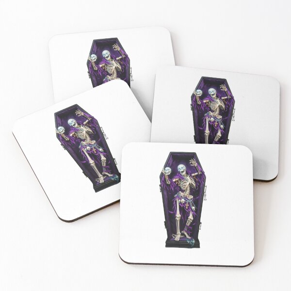 Item preview, Scary Skeleton in Open Coffin Gothic Horror Illustration Spooky Halloween Art designed and sold by Cauldron Crafts.