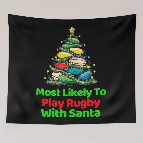Item preview, Most Likely To Play Rugby With Santa Funny Christmas  designed and sold by GabrieSketcham.