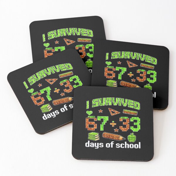 Item preview, I Survived 67 + 33 Days of School Funny Pixel Food  designed and sold by gladysenglish.