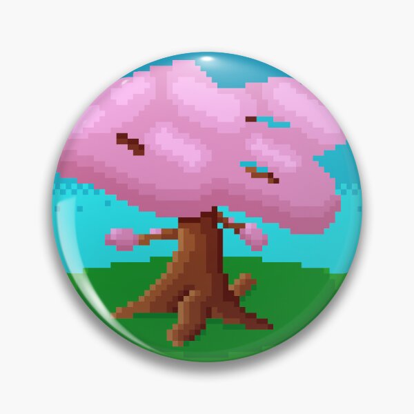 Item preview, Sakura tree on a hill pixelart vista designed and sold by CyberphnxArtz.