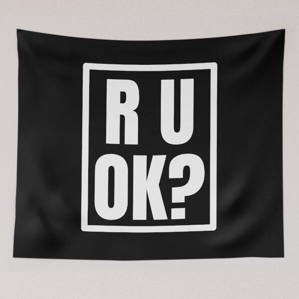 Item preview, Framed R U OK? Minimalist Mental Health Awareness Typography designed and sold by Vision Crafted.