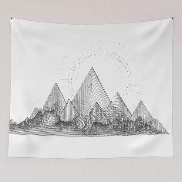 Item preview, Geometric Mountain Sacred Circles | Minimalist Line Art designed and sold by TypoArtPrints.