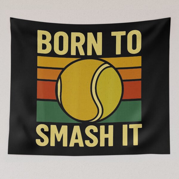 Item preview, Born To Smash It Tennis Retro Vintage Sunset  designed and sold by WayTBeenkenArt.