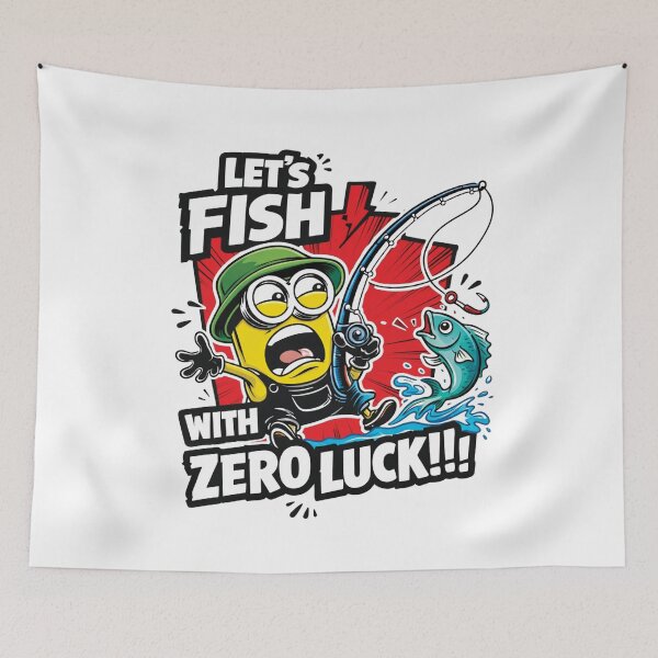 Item preview, Funny Fishing T-Shirt – Let’s Fish With Zero Luck Cartoon Design designed and sold by Styliogellery.