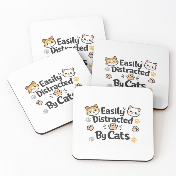 Item preview, Easily Distracted By Cats Cute Funny Cat Lover Design designed and sold by StyleLap.