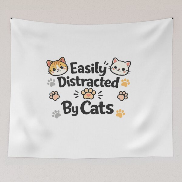Item preview, Easily Distracted By Cats Cute Funny Cat Lover Design designed and sold by StyleLap.