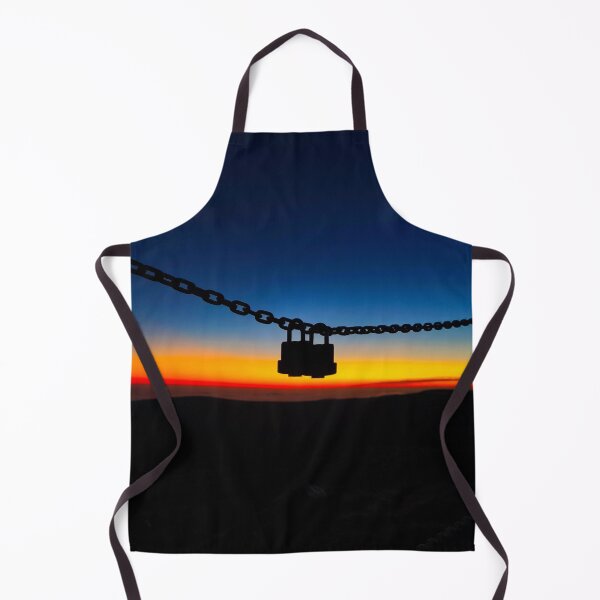 Item preview, Two Padlocks Silhouette at Sunset - Mountain Summit Skyline designed and sold by Kainicram.