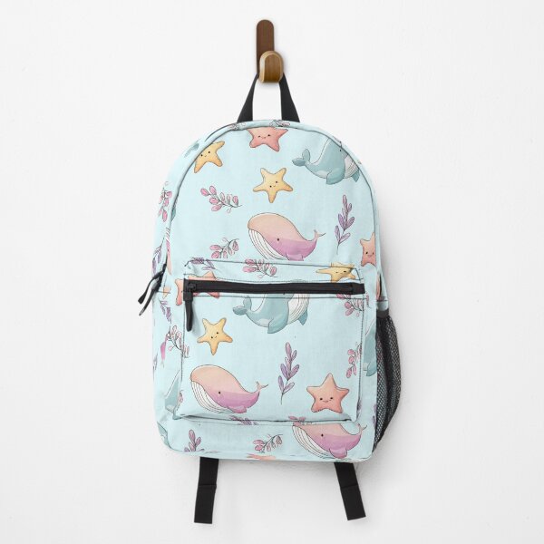 Item preview, Cute Whale Seamless Pattern – Pastel Ocean Animal Print for Kids Decor designed and sold by ArtFairy38.