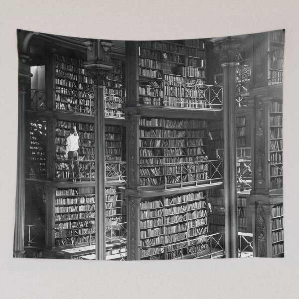 Item preview, Vintage Old Main Library, Cincinnati, Ohio book lover's dream black and white photographic art print designed and sold by Astrid Arkhangelsky.