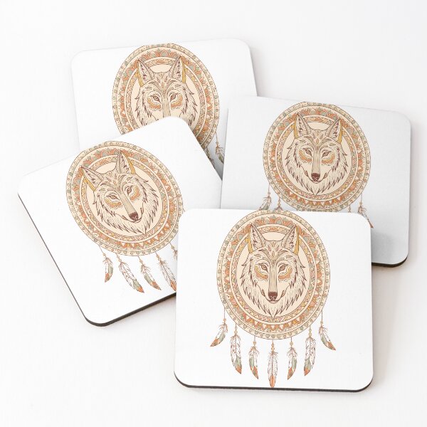Item preview, Boho Wolf Dreamcatcher Mandala designed and sold by VeloraLaz.
