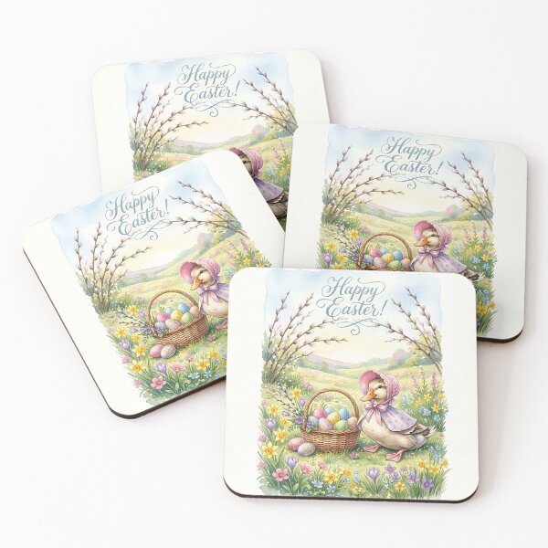 Item preview, Sweet Easter Duckling in Floral Cape and Pink Bonnet Garden Art designed and sold by naughty-raccoon.