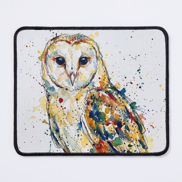 Item preview, Abstract Barn Owl – Ink Line & Watercolour Art designed and sold by Printpix.