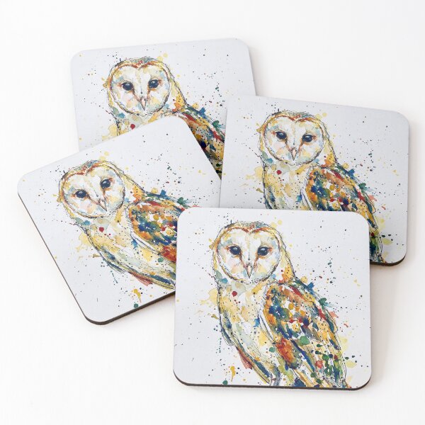 Item preview, Abstract Barn Owl – Ink Line & Watercolour Art designed and sold by Printpix.