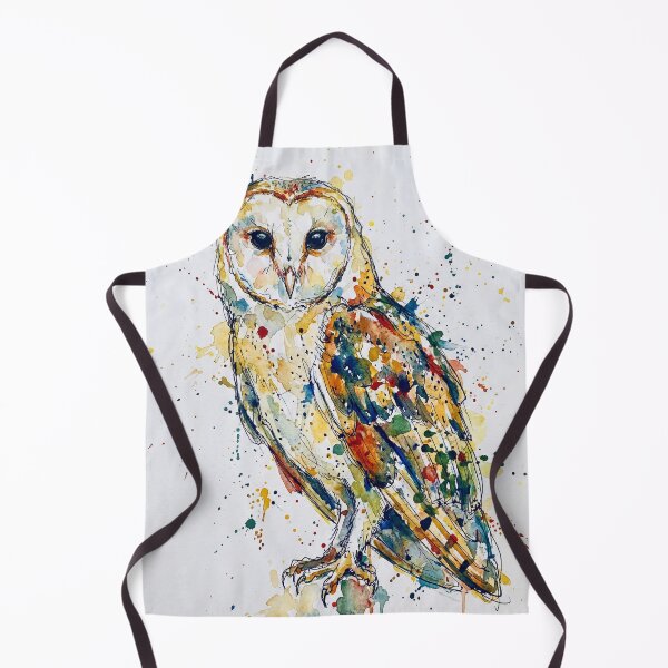 Item preview, Abstract Barn Owl – Ink Line & Watercolour Art designed and sold by Printpix.