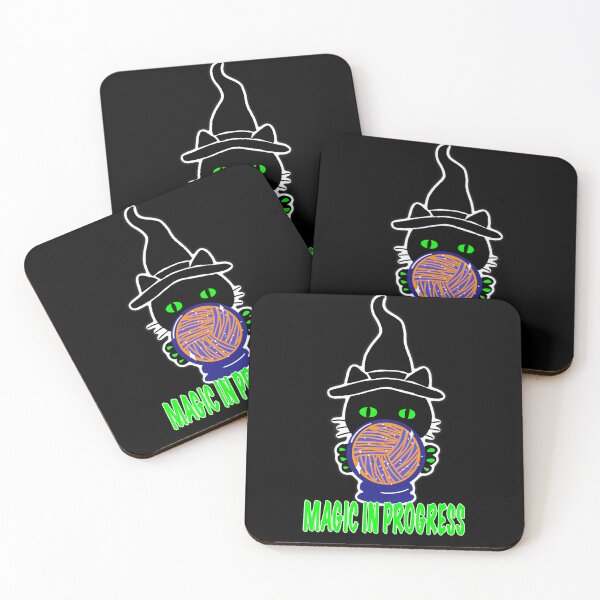 Item preview, Magic in progress neon cat witch sticker designed and sold by ArtyWares.