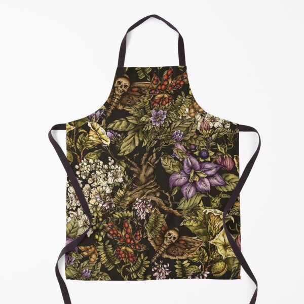 Item preview, Dark Botanical Skull Moth Pattern designed and sold by GraveyardGlam.