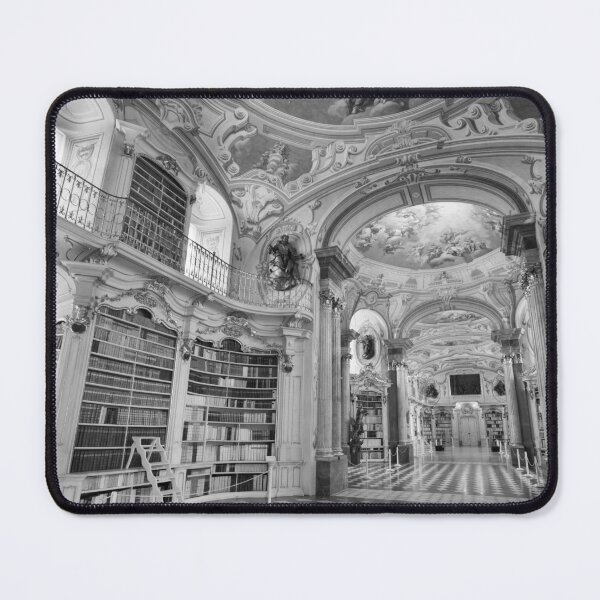 Item preview, Admont Abbey Palace Library in Admont, Austria black and white photographic art print designed and sold by Astrid Arkhangelsky.